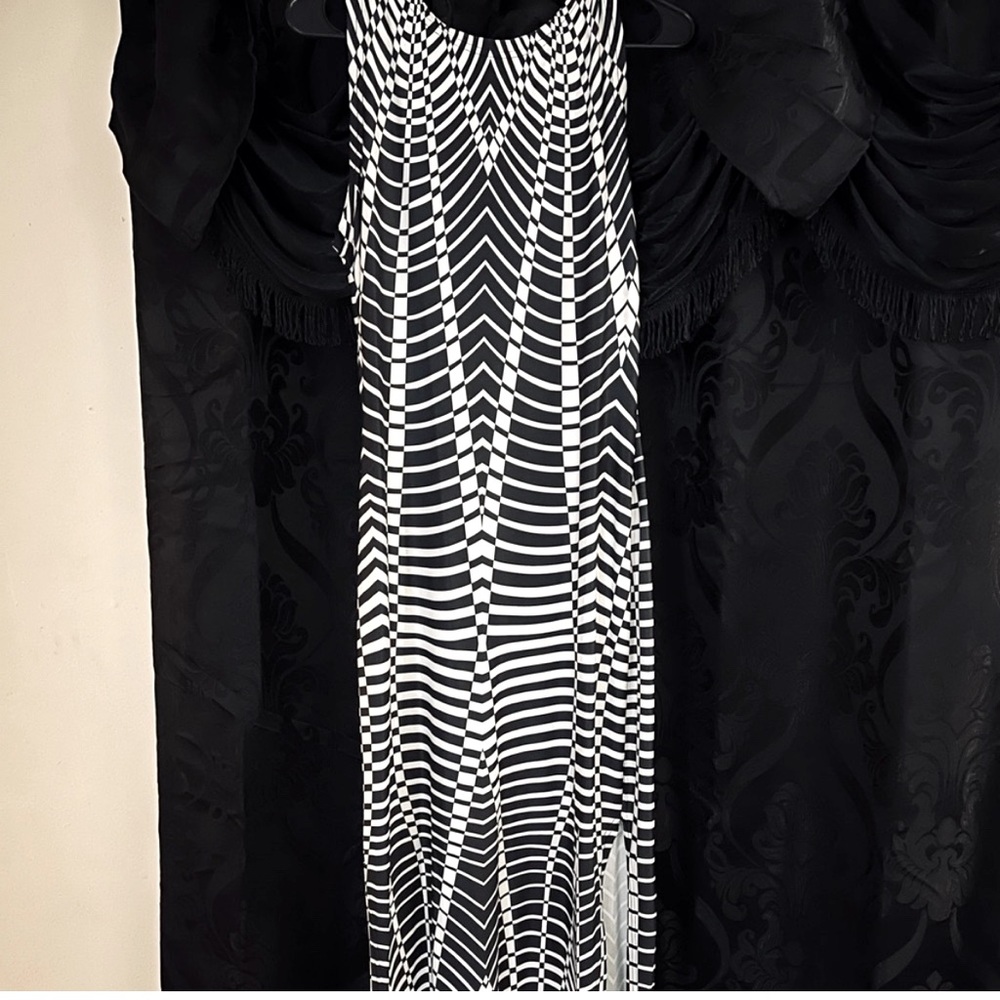 Black and white spiral dress